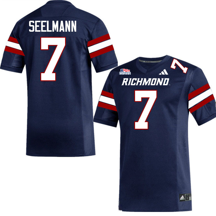 Richmond Spiders #7 Peyton Seelmann College Football Jerseys,Uniforms-Navy